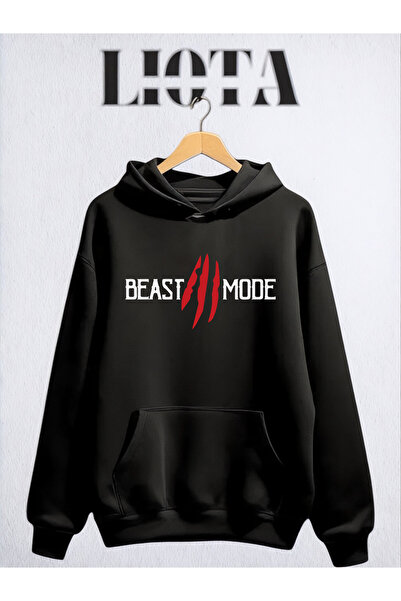 Vordevia Оверсайз памучна блуза с принт Beast Mode