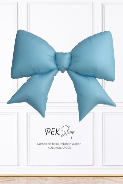 PEKSHOP Blue Big Bow Foil Balloon Bow Shaped Balloon