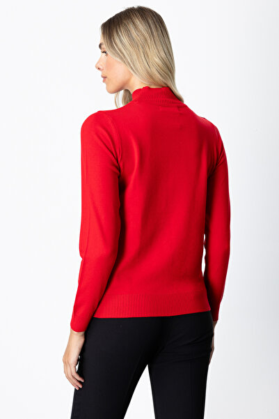 ON Tasseled Heart Detailed Stand Collar Sweater -65325