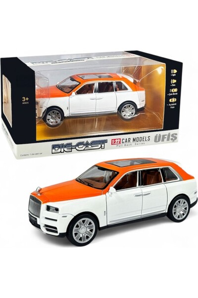 Mıncır Shop Rolls Royce Metal Toy Car 1:22 Scale Collectible Model with Sound and Light 22 cm