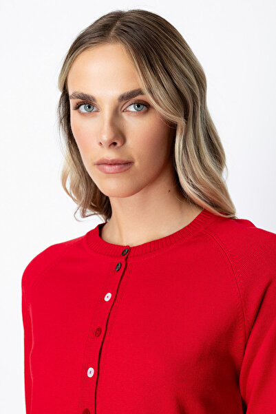 ON Colorful Buttoned Crew Neck Knitwear Cardigan