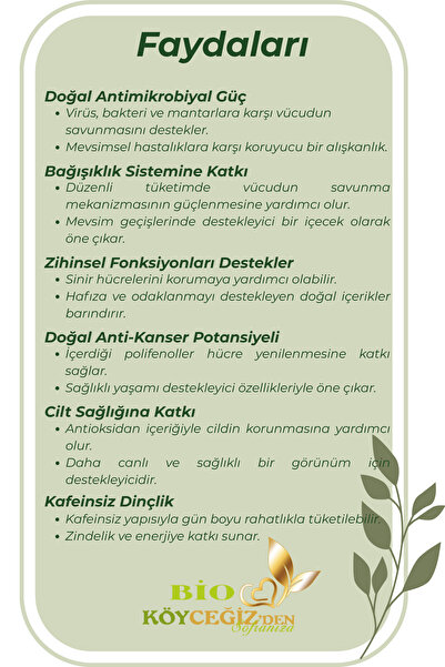 BİO KÖYCEĞİZDEN SOFRANIZA Yaş Zeytin Yaprağı Çayı | Köyceğiz'den %100 Doğal Detox Bitki Çayı • Güçlü Antioksidan