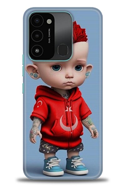 kılıfevreni غطاء متوافق مع هاتف Tecno Spark 8C A+ Plus HD مطبوع - غطاء من الس...