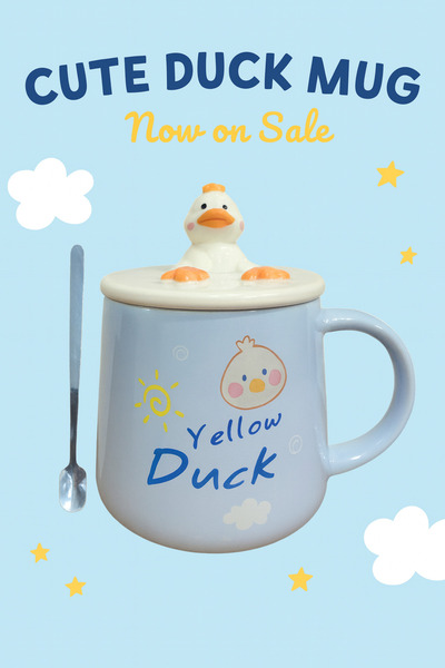 Luminoo Sunpio Porselen Ördekli Kupa Mavi