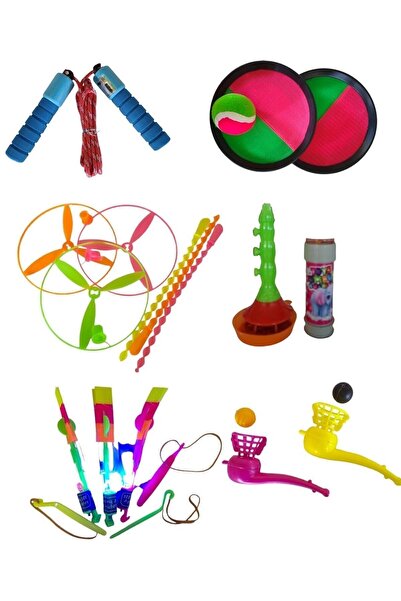 ÇEŞİT SEPETİM Children's Developmental Toys Picnic Sports Game Set Medium Attut Jump Rope Ufo Flying Saucer Zurna Balloonch