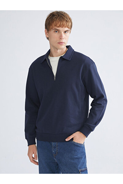 LC Waikiki Λαμπερές επιλογές από το Shining Store |   Ανδρικό χοντρό φούτερ με λαιμόκοψη πόλο