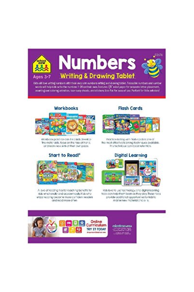 School Zone Publishing Numbers Writing & Drawing Tablet - Ages 3-7 Years