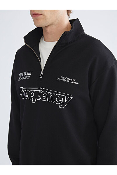 LC Waikiki Stand Collar Printed Men's Sweatshirt