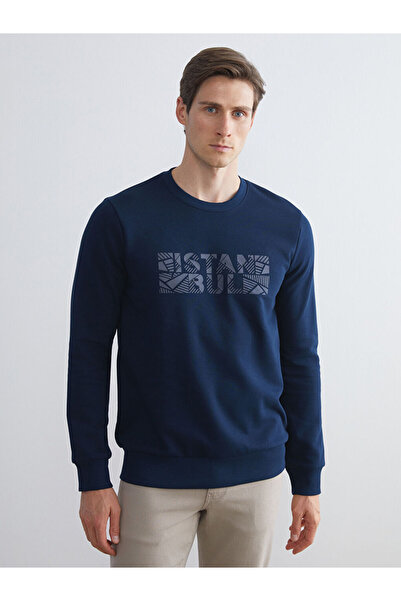 LC Waikiki Navy Blue Crew Neck Long Sleeve Sweatshirt