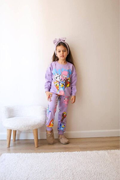 Kids Mor Baskılı Kışlık Alt Üst Takım