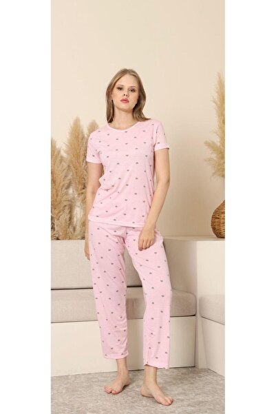HUBEN SET DE PIZAMĂ CU DRESURI DE VISCOSĂ PENTRU FEMEI
