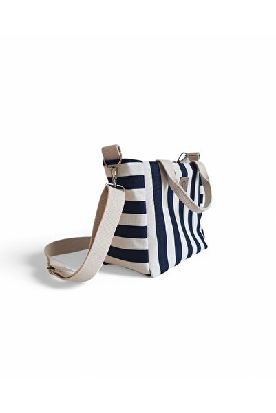 Al Ver Gülüm Women's Striped Waterproof Fabric Daily Use Tote Bag