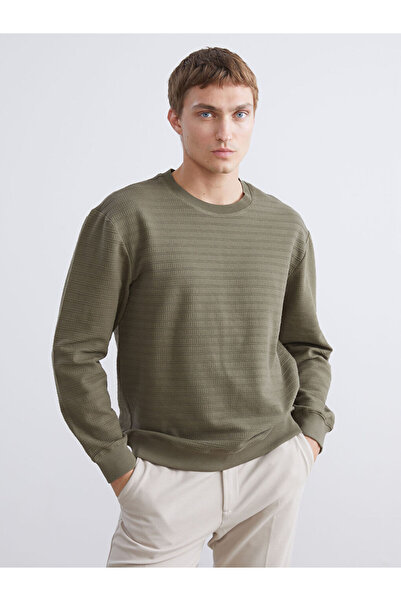 LC Waikiki Hanorac verde pentru bărbați cu gât crew