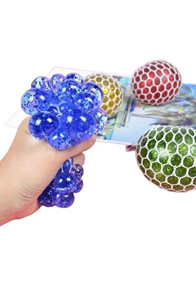 ÇEŞİT SEPETİM Children's Developmental Toys 4Pcs Squishy Ball Brain Stress Ball Squishy Mesh Bubble Stress Ball