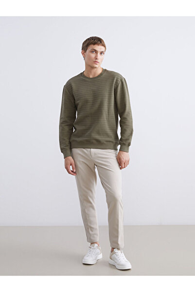 LC Waikiki Hanorac verde pentru bărbați cu gât crew