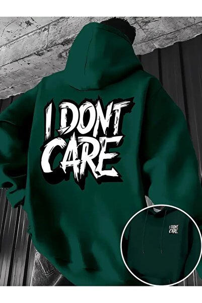 bellanova سترة بقلنسوة مطبوعة بثلاثة خيوط للجنسين بعبارة "لا أهتم"