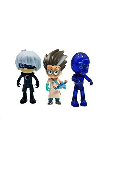 Gülce Design Eğitici Öğretici Çocuk Oyuncaklar 3'lü Pjmasks Figür Oyuncakları Pijamaskeliler Figür Seti Romeo Gec