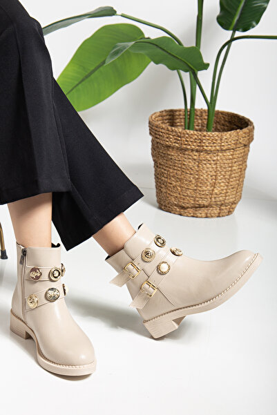 alolart Γυναικείες μπότες με δύο αγκράφες και κομψά σχέδια A33