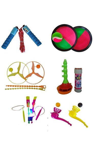 ÇEŞİT SEPETİM Children's Developmental Toys Picnic Sports Game Set Small Attut Jump Rope Ufo Flying Saucer Zurna Balloon Shooter