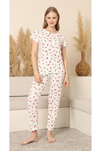 HUBEN Women's Viscose Cherry Pajama Set