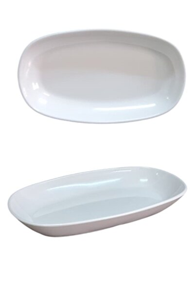 BİODATA 6 Adet %100 Kırılmaz Melamin Kayık Tabak Orta Salata Tabağı 29x17cm -...