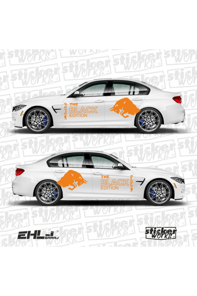 Sticker Works ملصق ريد بول الإصدار الأسود - مجموعة ملصقات جانبية للسيارة