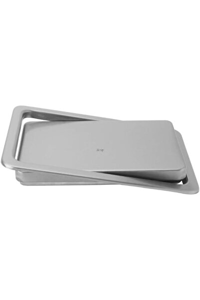 Generic Embedded Type Stainless Steel Swing Cover Flip Kitchen Countertop Trash Can Lid Cap - Square 16.2x22