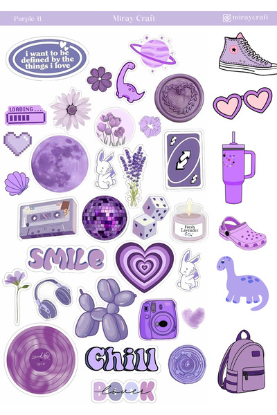 MirayDesign 1 list ljubičaste boje, tematska nalepnica 12*17 cm za albume, bu...