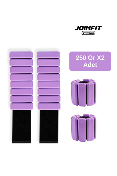 JOINFIT Pro Hand and Ankle Weight Purple 250 Gr X 2 Pieces |   Adjustable Sports and Fitness Equipment