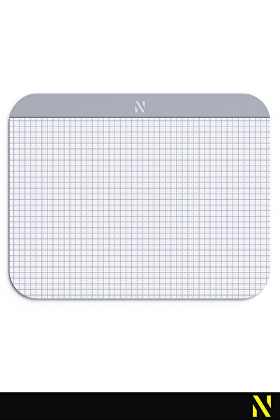 nilizma Gray Colored Checkered Notebook Pattern Mouse Pad -23X19 Cm- Ergonomic Mouse Pad with Non-Slip Base