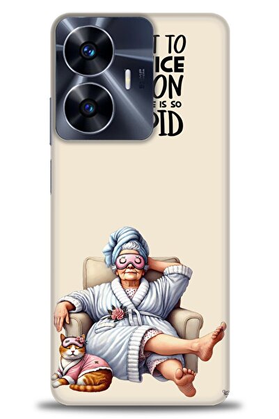 realme حافظة A+ Plus متوافقة مع شبكة الجيل الرابع C55 + واقي شاشة سيراميك غير...