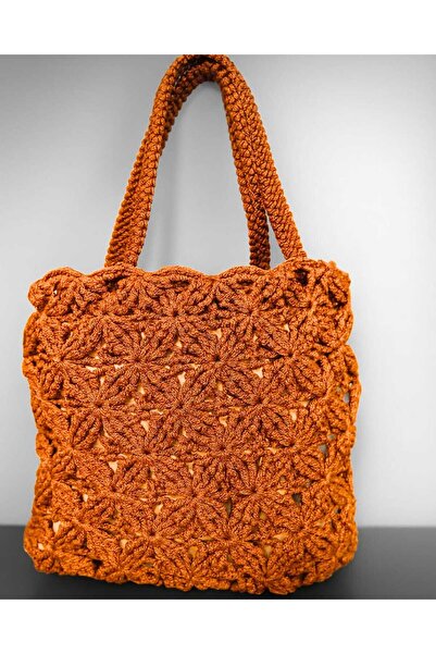 MAZSAY El Yapımı Makrome Çanta Doğal Ve Şık Tasarım Yıldız Çiçeği