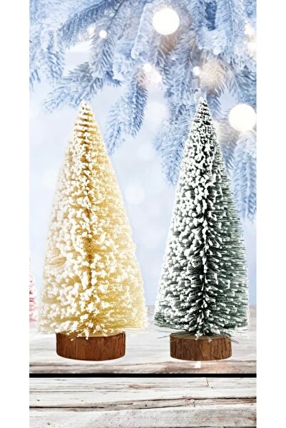 Yenigeldi 2 Adet 10 cm Mini Yılbaşı Ağacı ( karışık Renk ) + 2m Peri Led Işık...