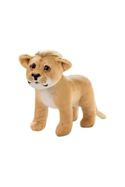 OEM Tigru de plus, ochii cristal, realist, sunete, maro deschis, 20 cm