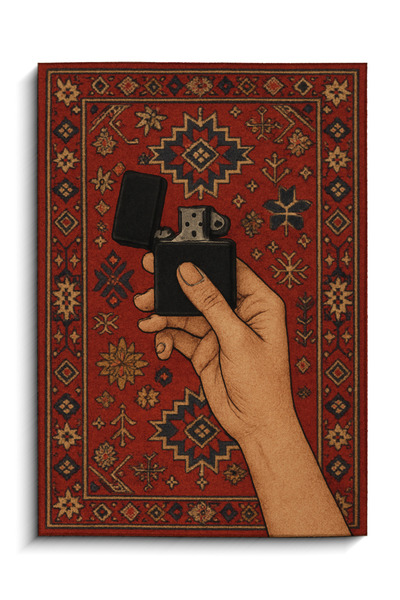 Rugs Modern Halı MOSSO Κόκκινο Θέμα Χειροποίητο Υφαντό Χαλί με Μοντέρνα Διακό...