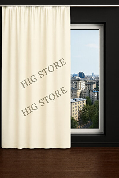 Hig Store Ekru Krem Işık Geçirmez Saten Güneşlik Tül Fon Farketmez Her Kombin...