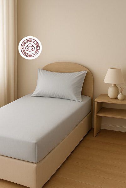 sutra 100% Cotton Satin 100X200+30 cm Single Fitted Sheet Set