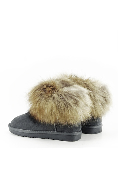 SOFILINE Γκρι γνήσιες δερμάτινες μπότες με γούνα 3108 113