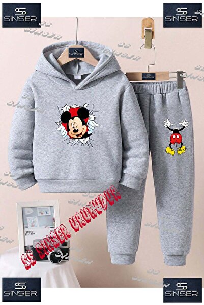 SS SİNSER Set de trening cu hanorac imprimat pentru copii, unisex, cu imprime...