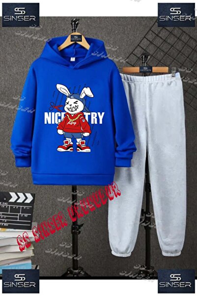 SS SİNSER Παιδικό Unisex Σετ Φόρμας με Κουκούλα και Στάμπα "TAVSAN NICE MAKAS"