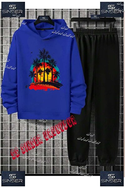 SS SİNSER Παιδικό Unisex Σετ Φόρμας με Κουκούλα με Στάμπα "PALM TREES SUMMER ...