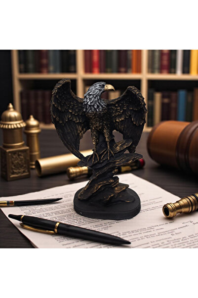 LIGNUM KORE Lıgnum Kore Dekoratif Kartal Biblosu – El İşçiliği Boyama, Modern...