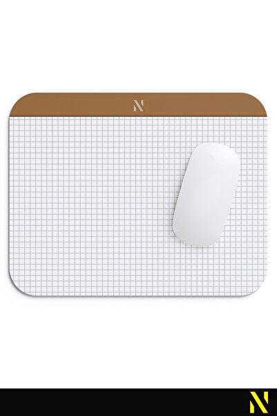 nilizma Brown Color Checkered Notebook Pattern Mouse Pad - 23X19 cm - Ergonomic Mouse Pad with Non-Slip Base