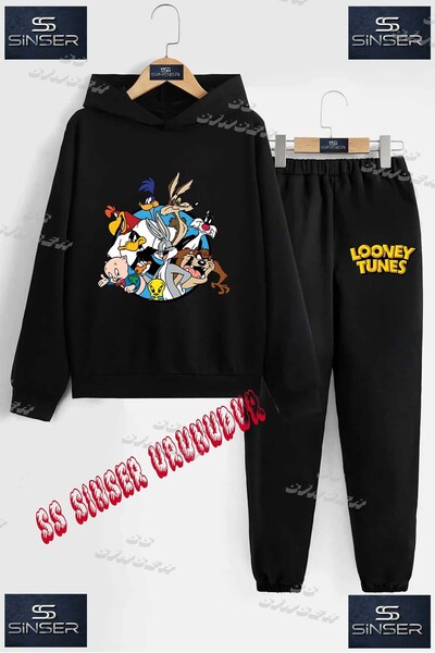 SS SİNSER Παιδικό Unisex Σετ Φούτερ με Κουκούλα με Στάμπα "TUNES CHARACTERS I...
