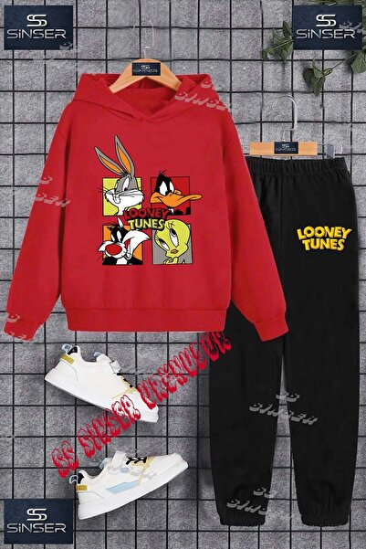 SS SİNSER Παιδικό Unisex Σετ Φούτερ με Στάμπα "LONEY TUNES 4LU CHARACTER"