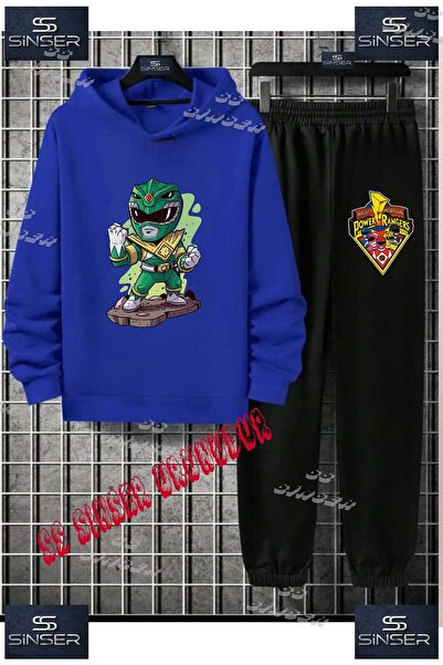 SS SİNSER Set de trening cu hanorac imprimat pentru copii, unisex, „POWARRANG...