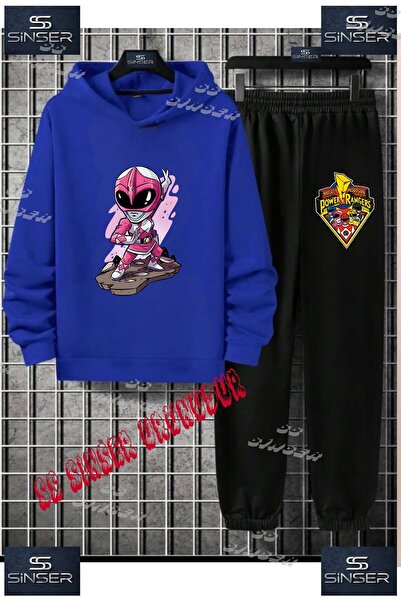 SS SİNSER Детски унисекс комплект с качулка и качулка с принт „POWARRANGER CH...