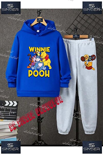 SS SİNSER Παιδικό Unisex Σετ Φούτερ με Στάμπα "POOH COKLU SARILAN "