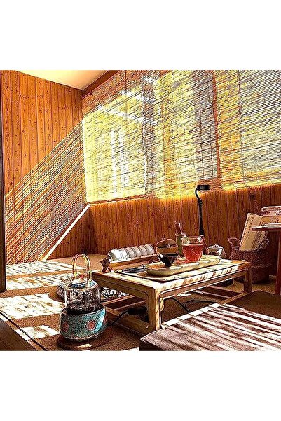 genric FFD Natural Reed Roll Up Shades Hand-Woven Bamboo Blinds for Indoor/Outdoor - Easy to Install 120cm
