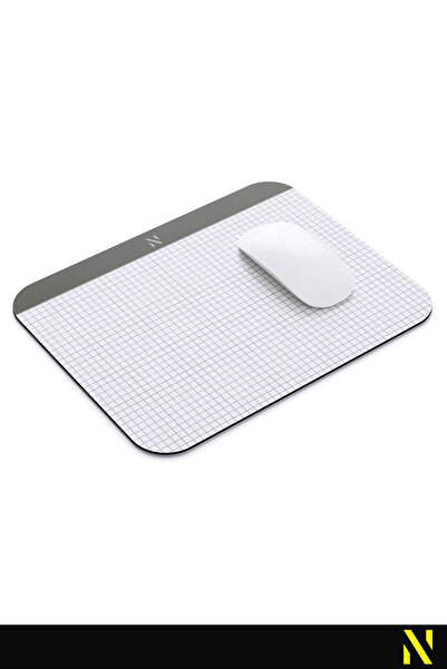 nilizma Khaki Colored Checkered Notebook Pattern Mouse Pad -23X19 Cm- Ergonomic Mouse Pad with Non-Slip Base